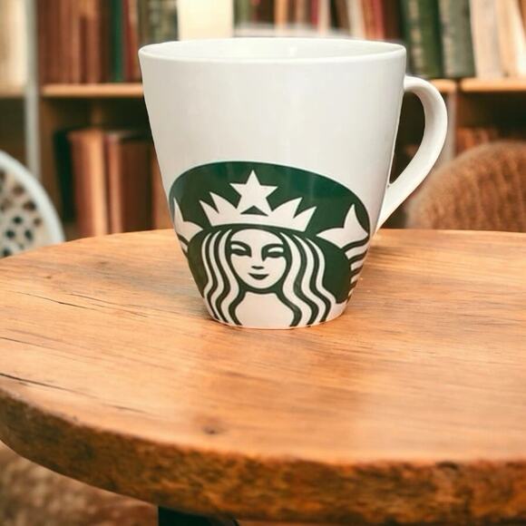 Rare Giant Starbucks 45 Oz. Ceramic Coffee Mug Cup Siren Mermaid Large Logo 6x6” - Picture 3 of 8